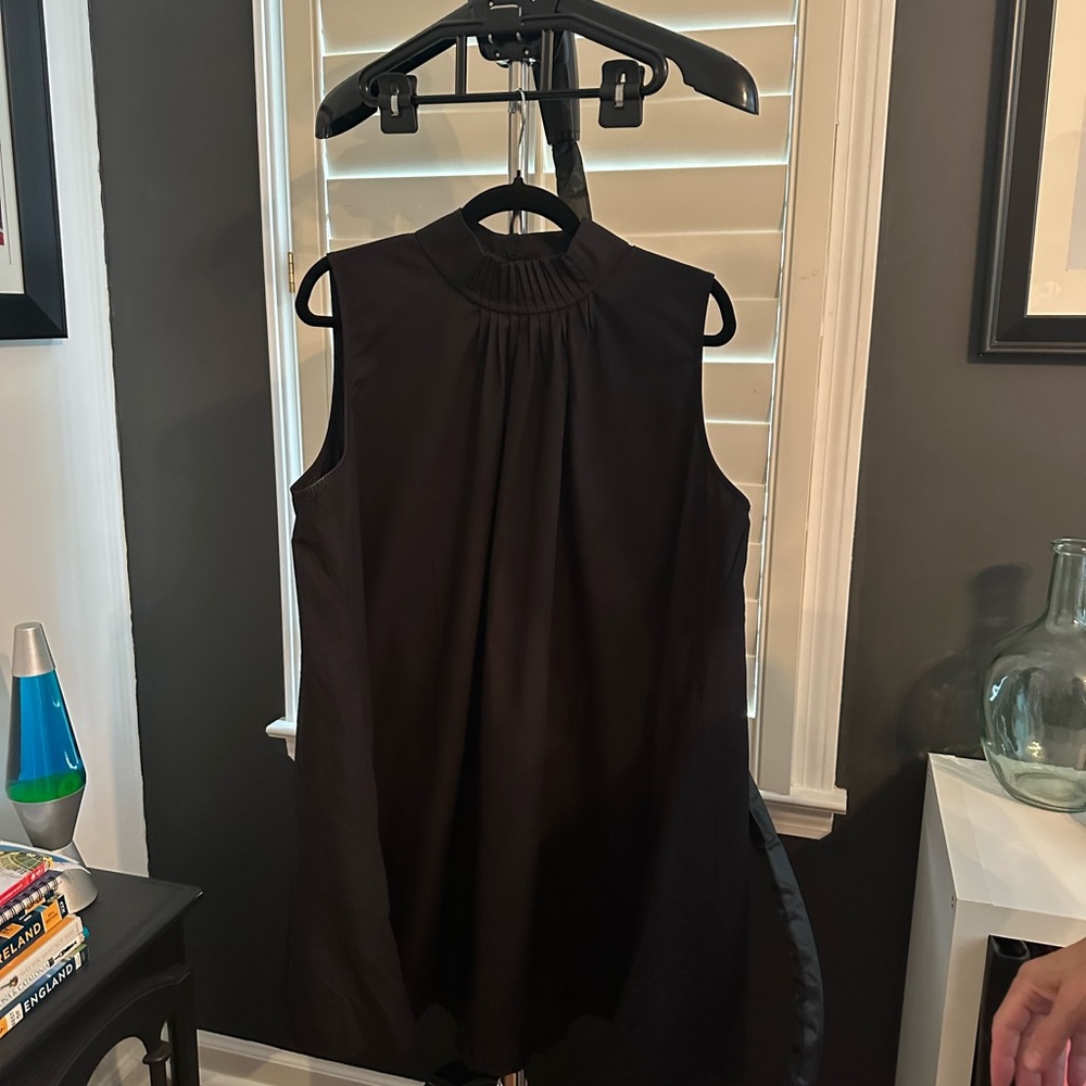 Banana Republic Black Asymmetrical Sheath Dress Halter Sleeveless